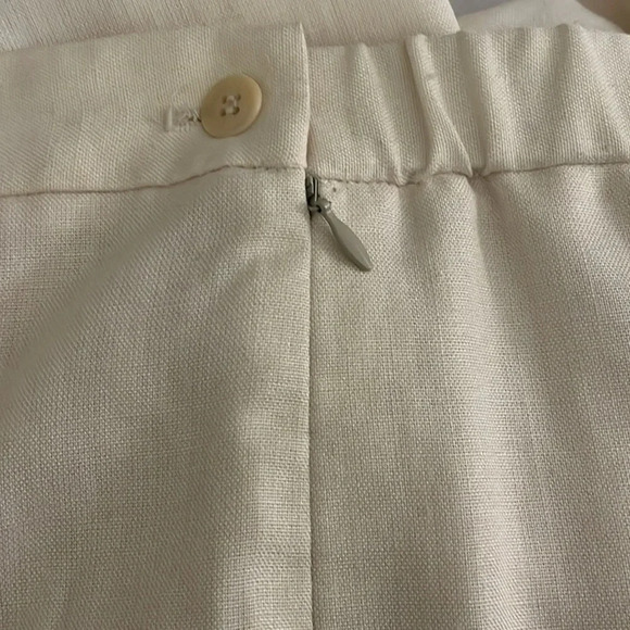 Talbots | NEW cream viscose/linen trouser pants women’s size 12 high rise taper - Picture 10 of 10